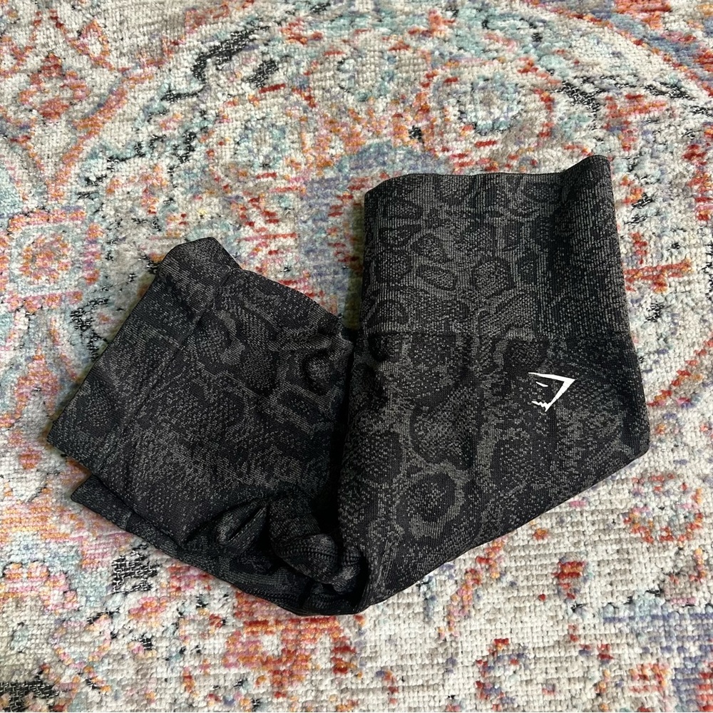 Gymshark Black Patterned Biker Shorts